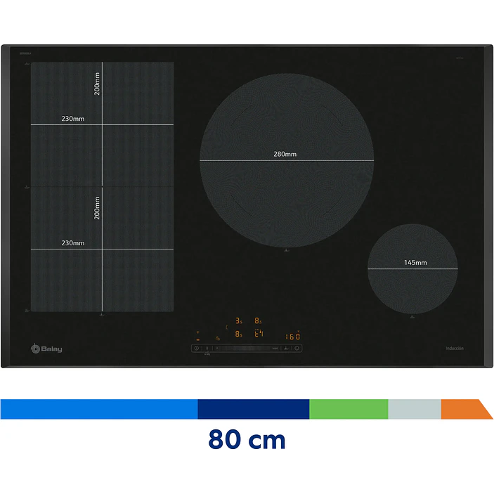 Placa de Inducción BALAY Negra 80 cm Sin Perfiles · 3EB989LH 5
