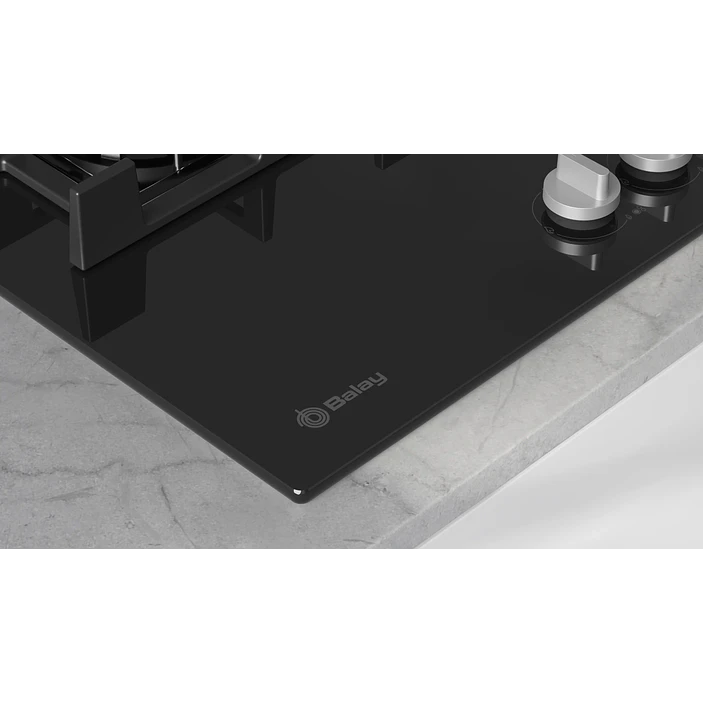 Placa de Gas BALAY Cristal Templado Negro 60 cm · 3ETG563QB 4