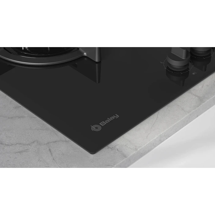 Placa de Gas BALAY Cristal Templado Negro 60 cm · 3ETG663RB 4