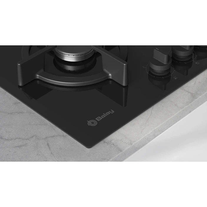 Placa de Gas BALAY Cristal Templado Negro 60 cm · 3ETG664RB 4