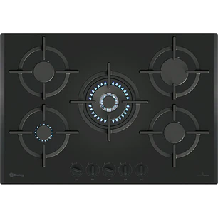 Placa de Gas BALAY Cristal Templado Negro 75 cm · 3ETG676RB