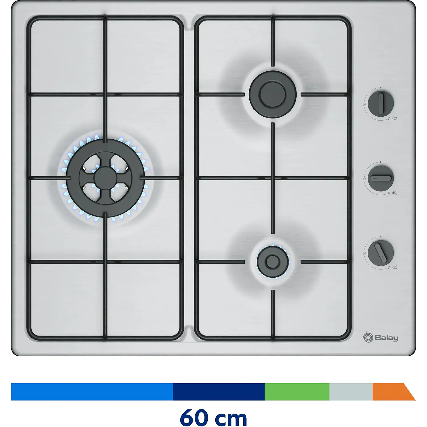 Placa de Gas BALAY Acero 60 cm · 3ETX463BB 6