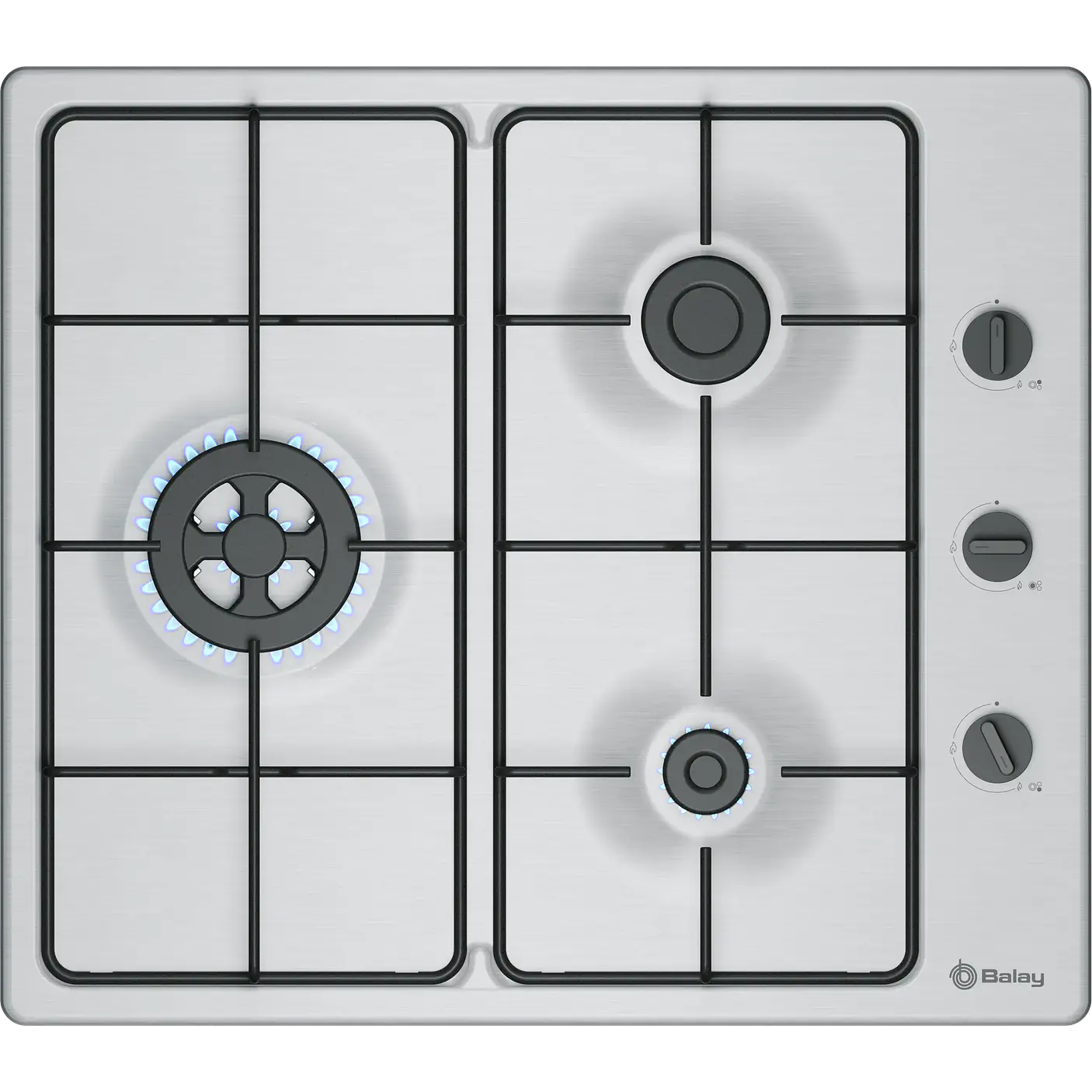 Placa de Gas BALAY Acero 60 cm · 3ETX463BB 1