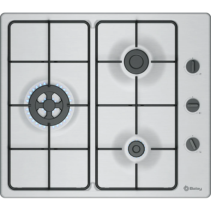 Placa de Gas BALAY Acero 60 cm · 3ETX463BB 1