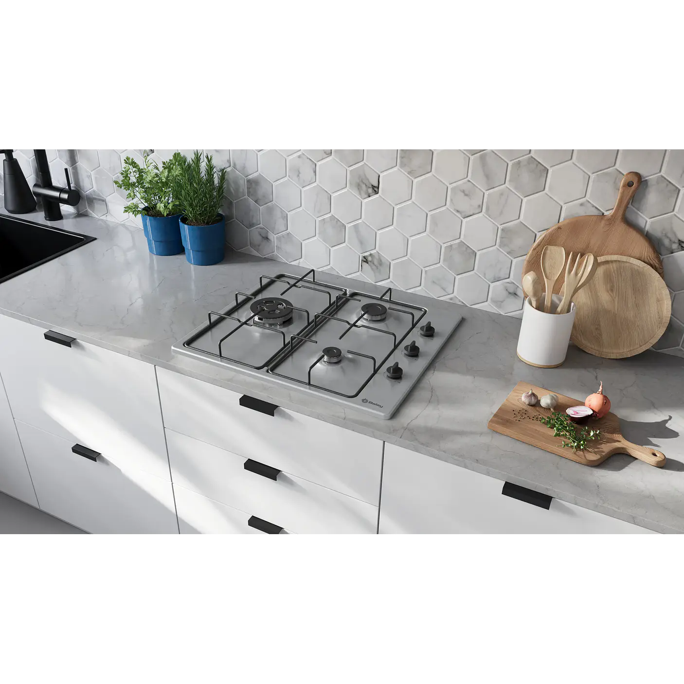 Placa de Gas BALAY Acero 60 cm · 3ETX463BB 5