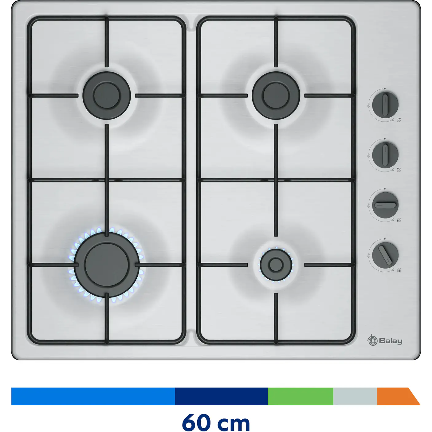 Placa de Gas BALAY Acero 60 cm · 3ETX464BB 6