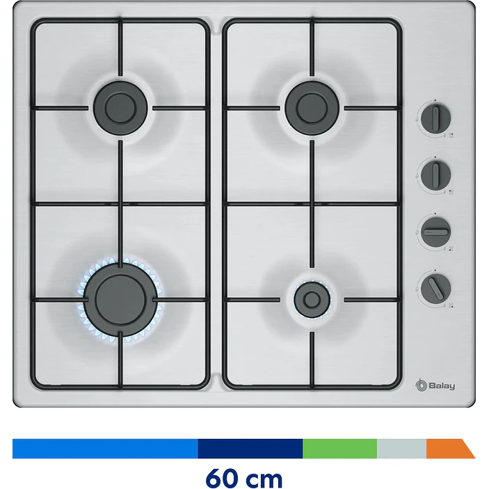 Placa de Gas BALAY Acero 60 cm · 3ETX464BB 6