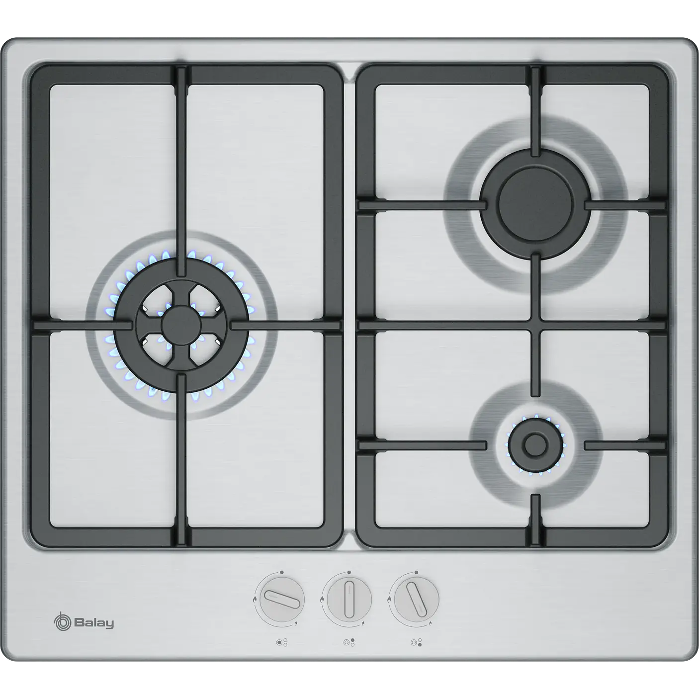 Placa de Gas BALAY Acero 60 cm · 3ETX563CB 1