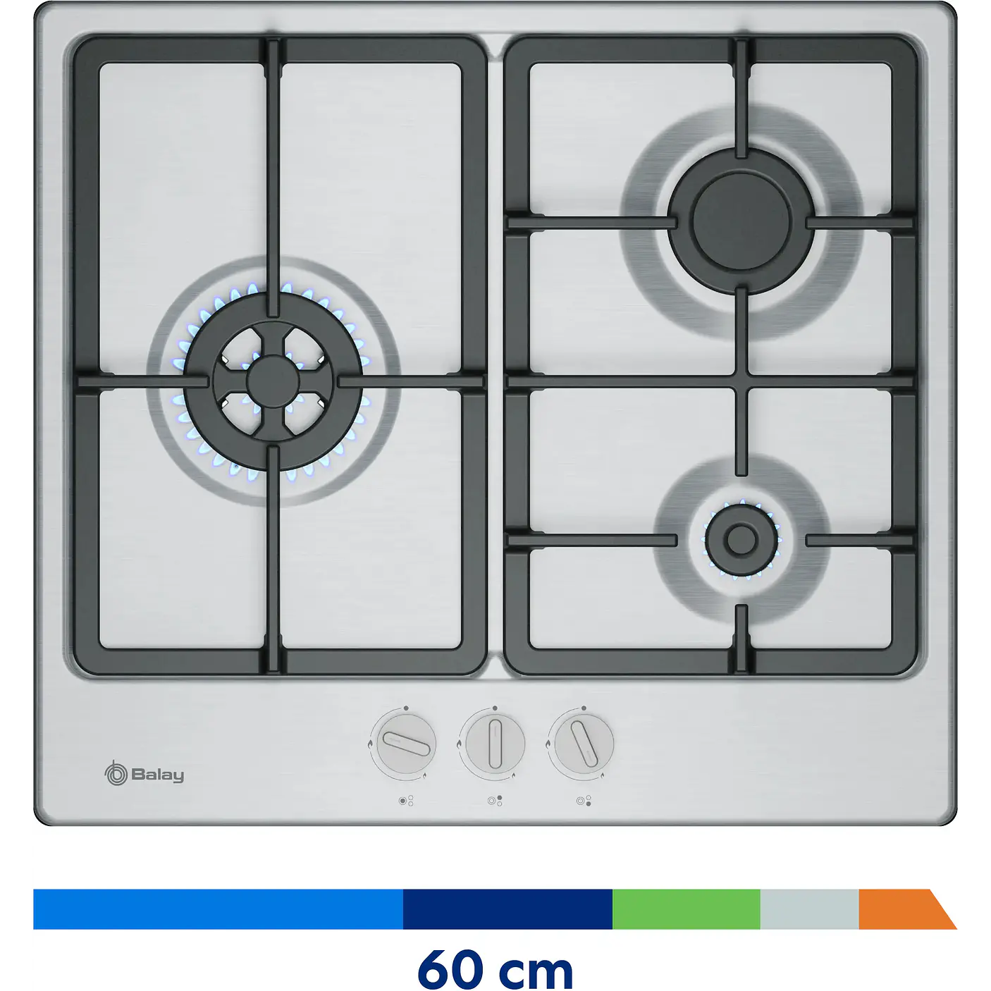 Placa de Gas BALAY Acero 60 cm · 3ETX563CB 6