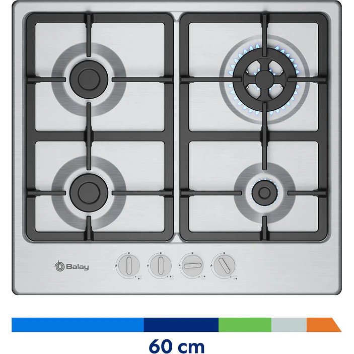Placa de Gas BALAY Acero 60 cm · 3ETX565CB 6