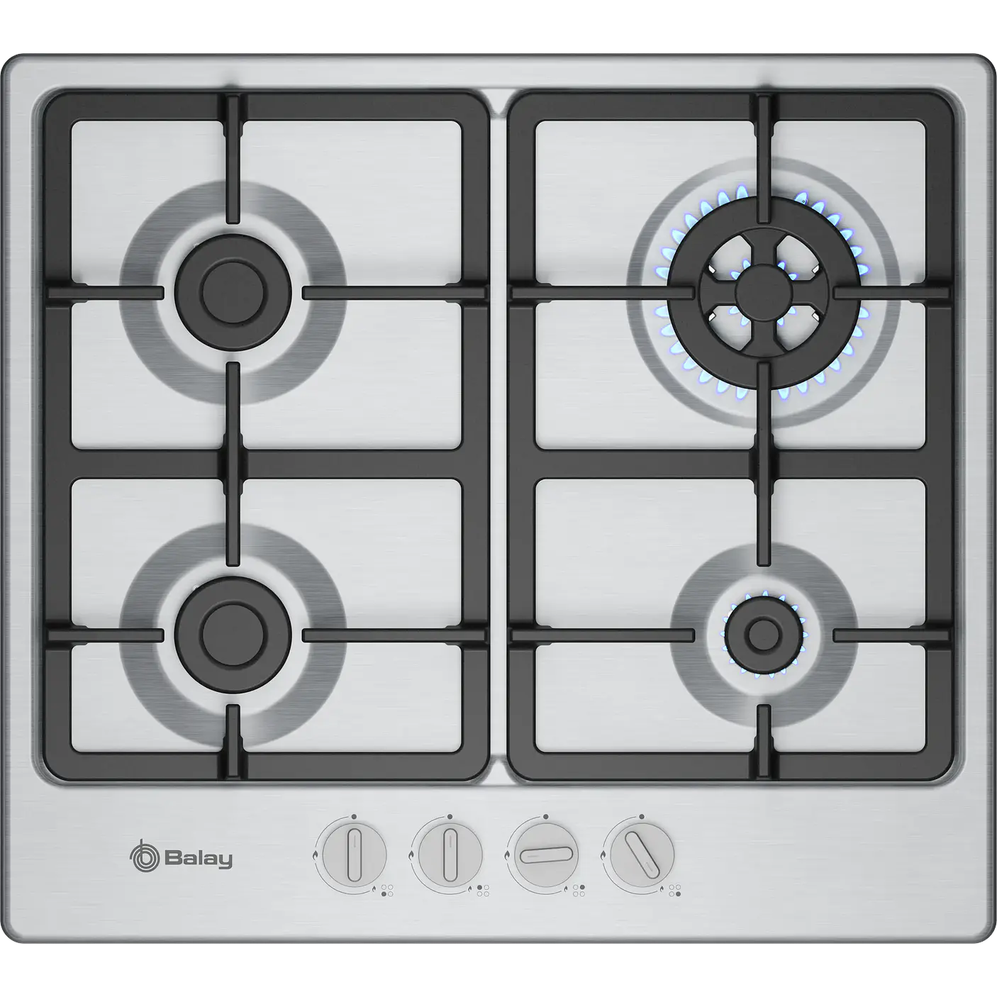 Placa de Gas BALAY Acero 60 cm · 3ETX565CB 1