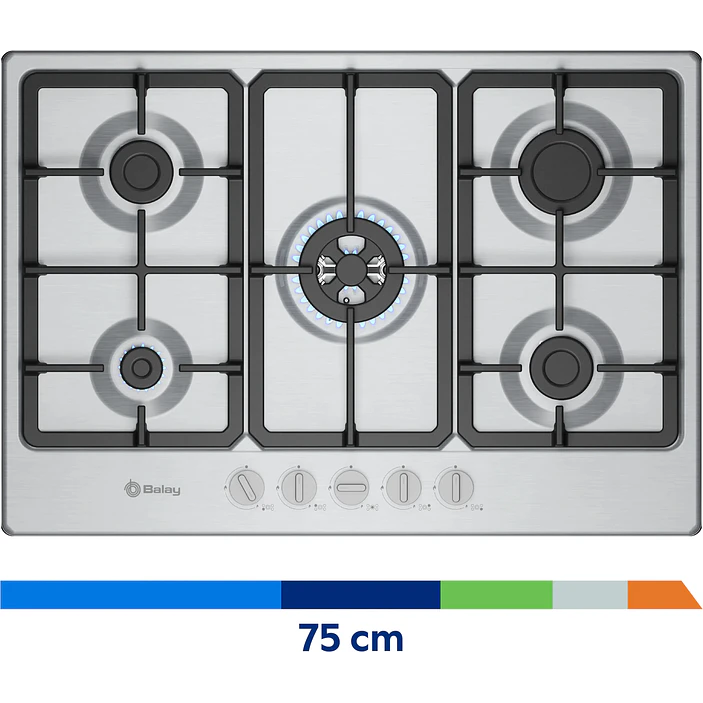 Placa de Gas BALAY Acero 75 cm · 3ETX576CB 6
