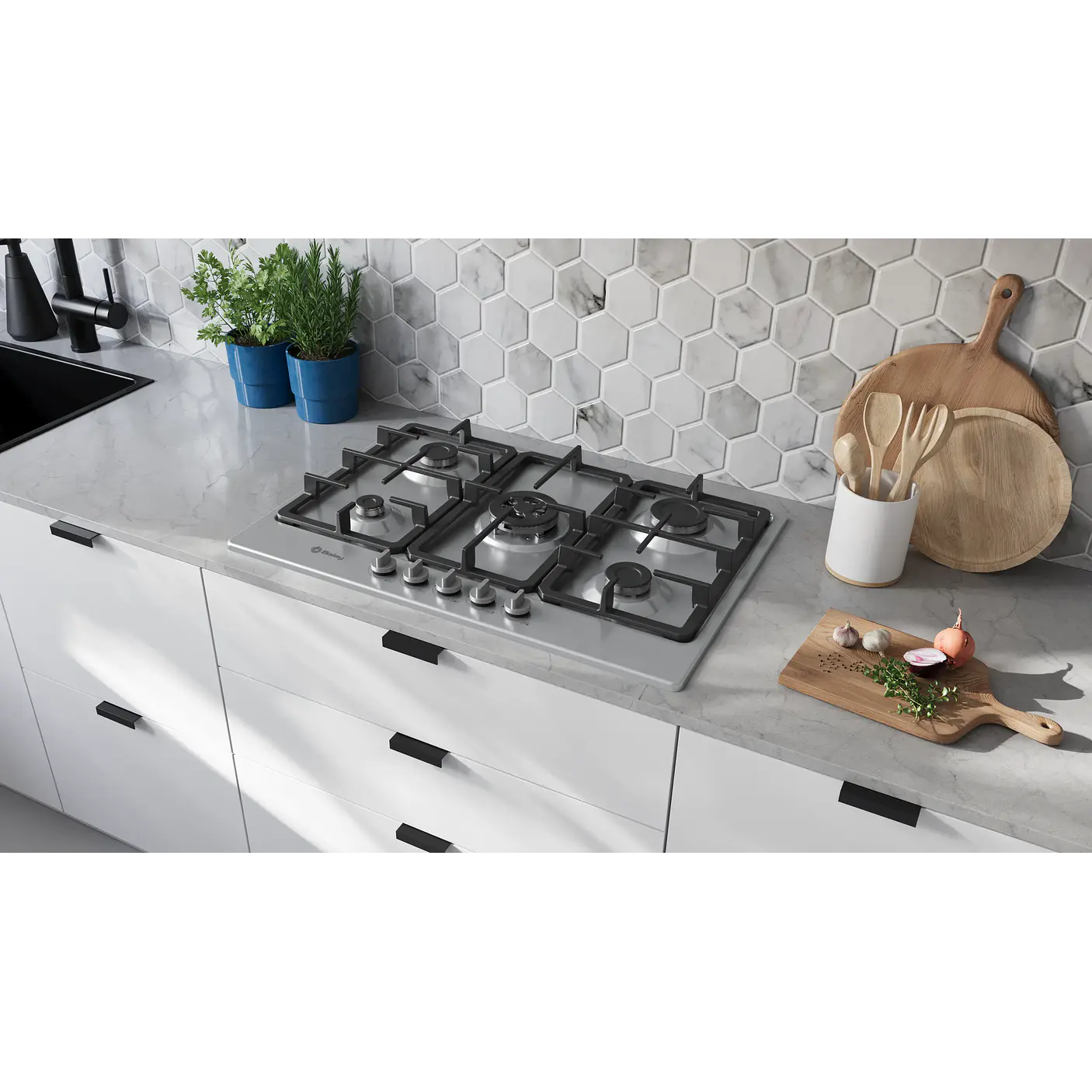 Placa de Gas BALAY Acero 75 cm · 3ETX576CB 5