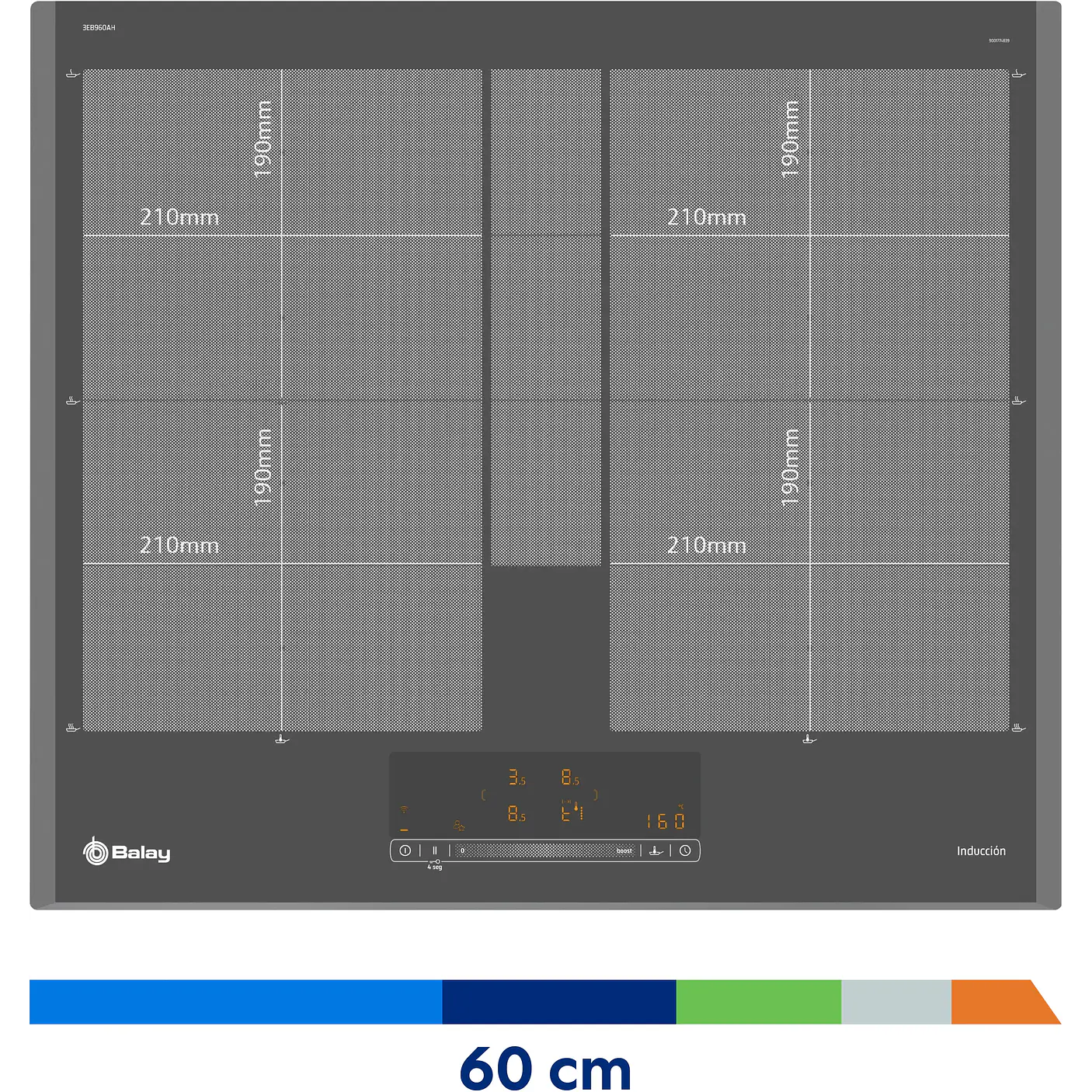 Placa de Inducción BALAY Gris Antracita 60 cm Sin Perfiles · 3EB960AH 5