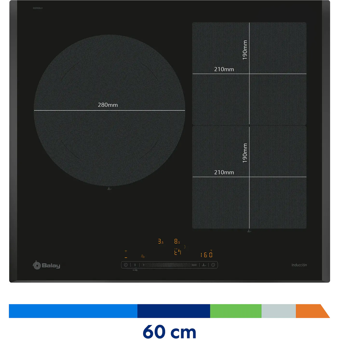 Placa de Inducción BALAY Negra 60 cm Sin Perfiles · 3EB968LH 5