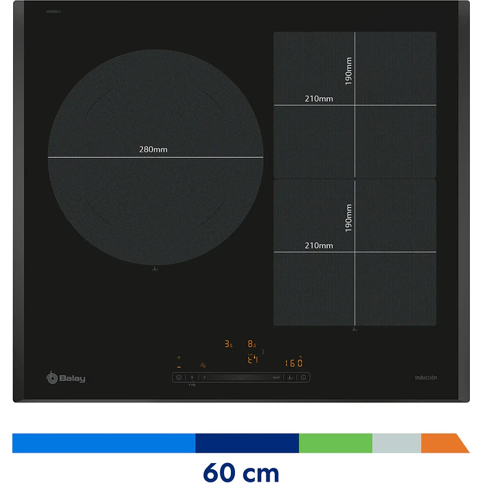 Placa de Inducción BALAY Negra 60 cm Sin Perfiles · 3EB968LH 5