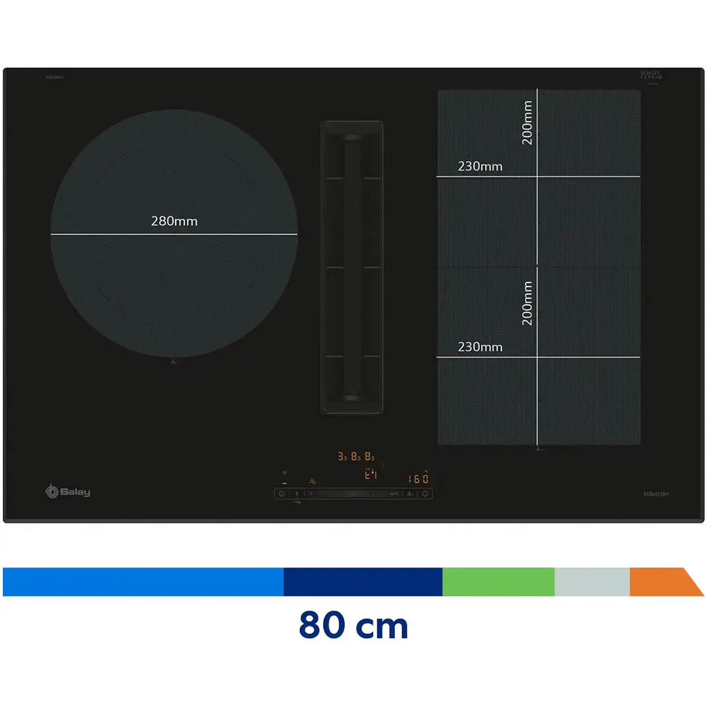 Placa de Inducción con Extractor Integrado BALAY 80 cm · 3EBC989LH 4