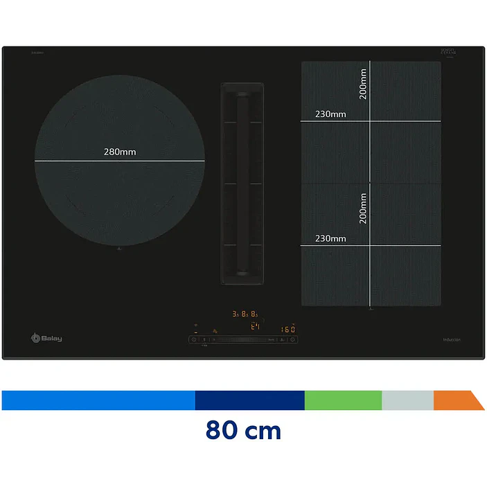 Placa de Inducción con Extractor Integrado BALAY 80 cm · 3EBC989LH 4
