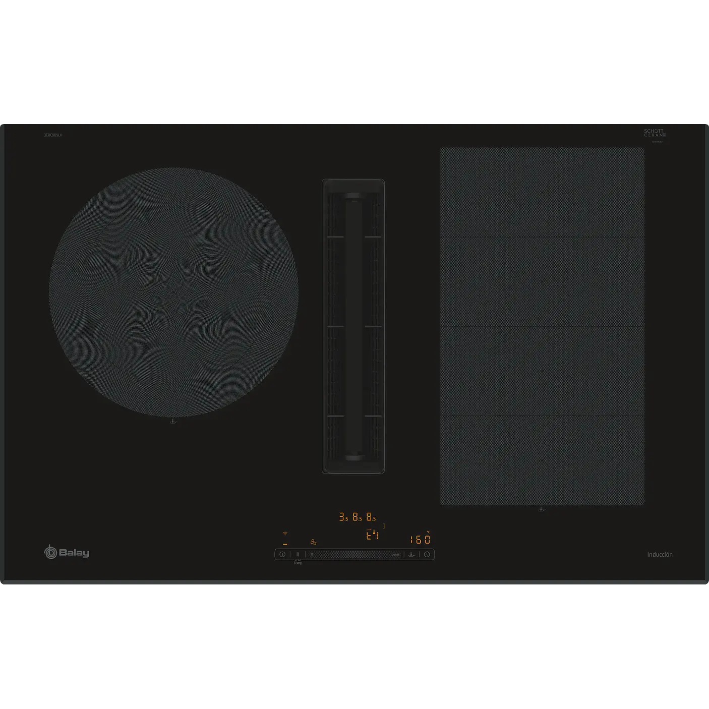 Placa de Inducción con Extractor Integrado BALAY 80 cm · 3EBC989LH 1