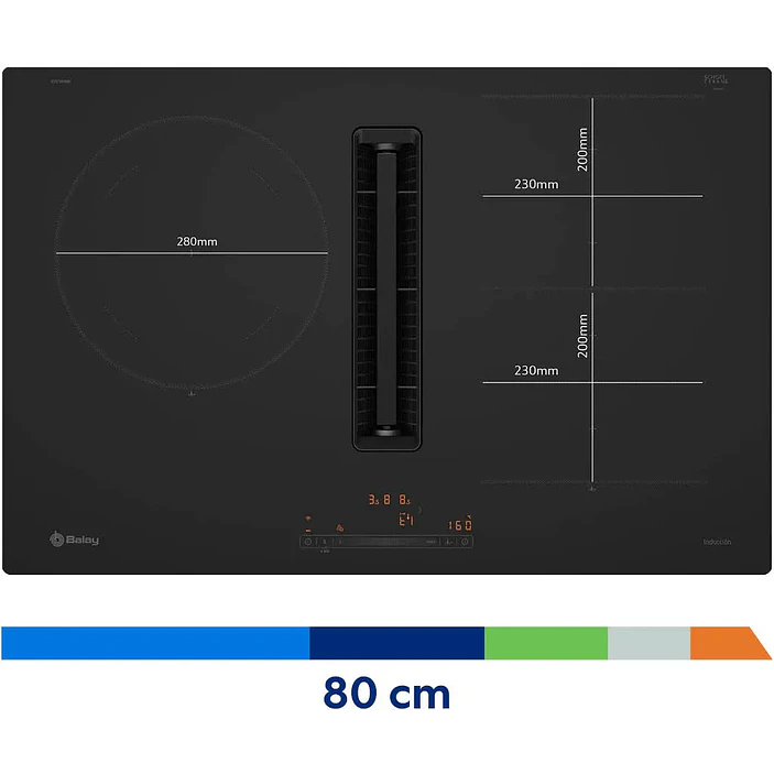 Placa de Inducción con Extractor Integrado BALAY 80 cm Negro Mate · 3EBC989MH 5