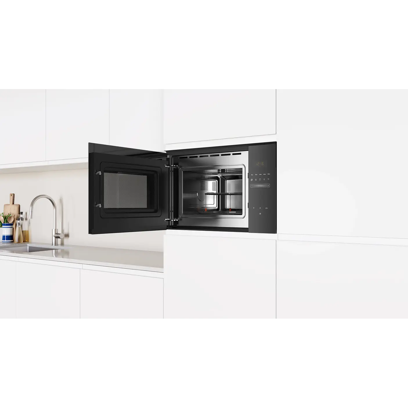 Microondas integrable con grill 59 x 38 cm Cristal negro, Negro - BALAY 4