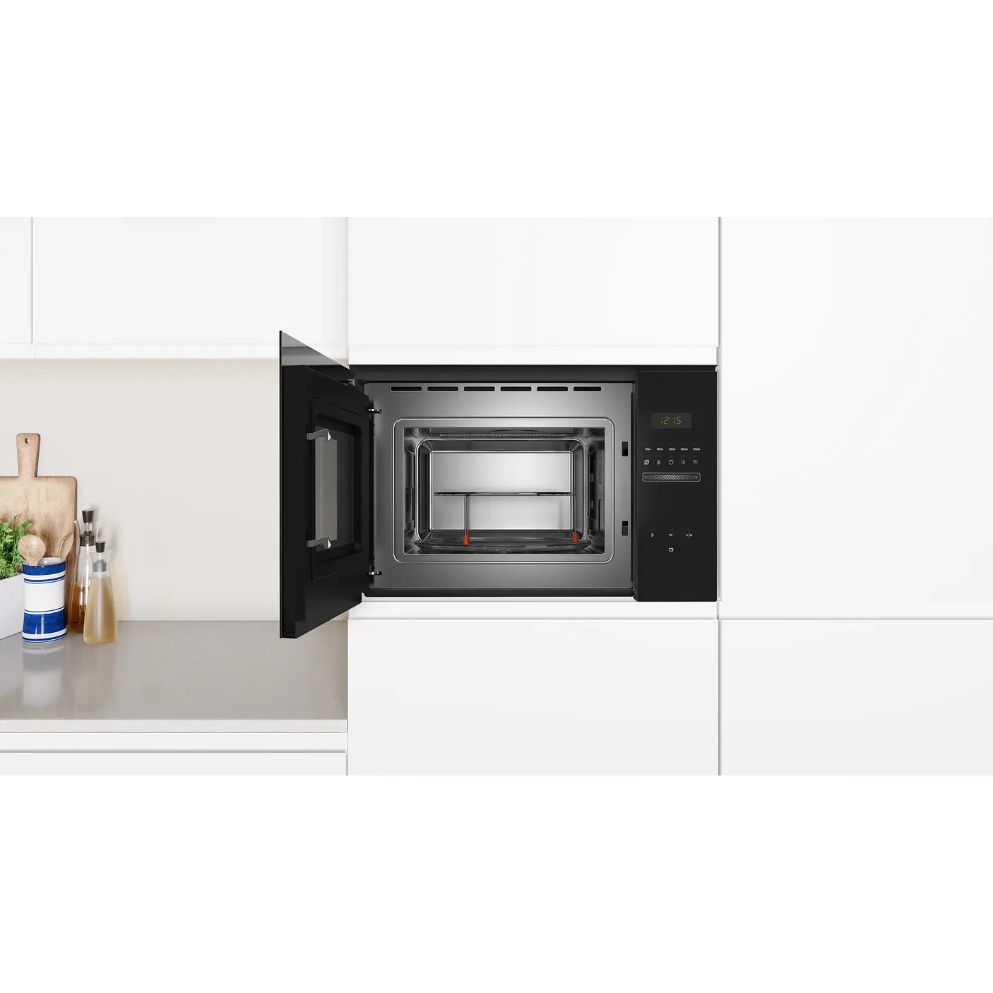 Microondas integrable con grill 59 x 38 cm Cristal negro, Negro - BALAY 3