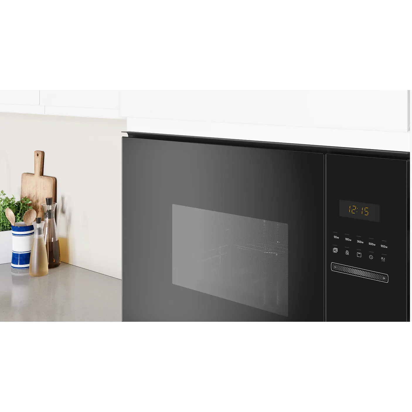 Microondas integrable con grill 59 x 38 cm Cristal negro, Negro - BALAY 2