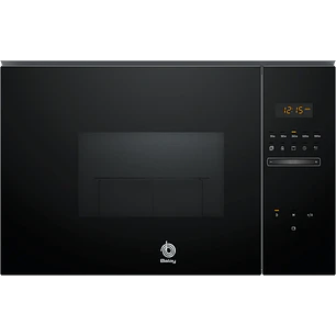 Microondas integrable con grill 59 x 38 cm Cristal negro, Negro - BALAY