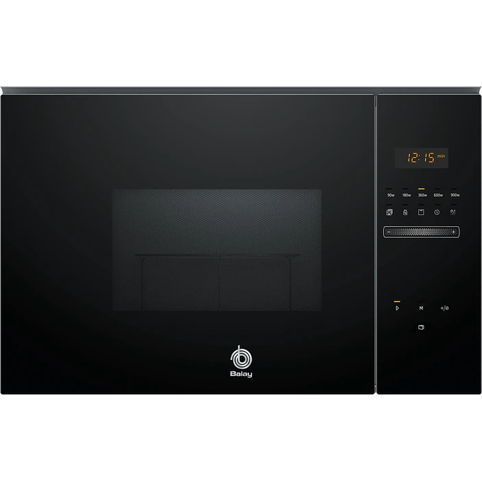 Microondas integrable con grill 59 x 38 cm Cristal negro, Negro - BALAY 1