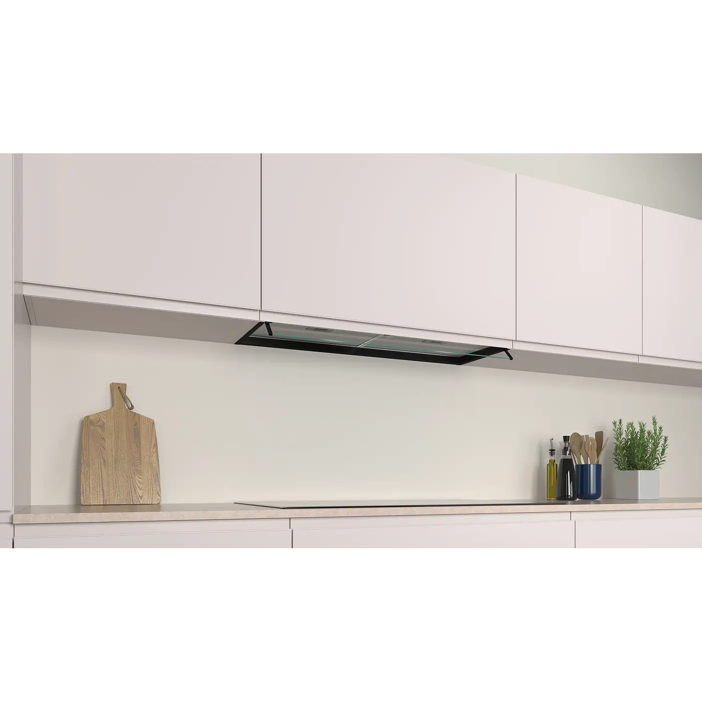 Campana decorativa integrable 90 cm Cristal transparente, Negro mate - BALAY 5
