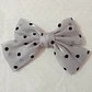 Lazo Organza Gris plomo con lunares Negros - Miniatura 1