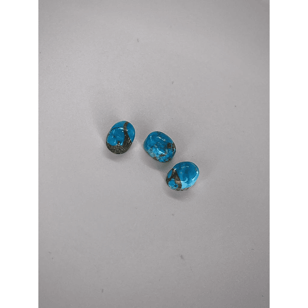 Trio de turquesas azules con cobre Corte oval  