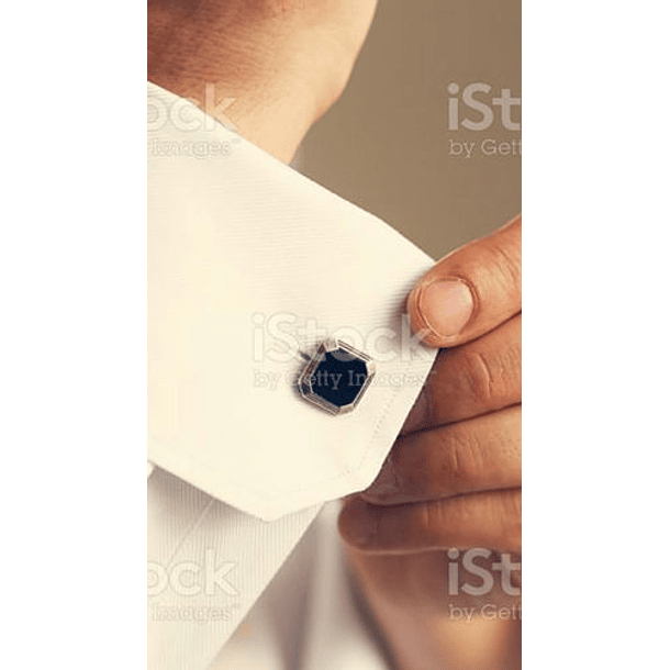 Mancuernillas de Plata Ley 925 con Amatista 