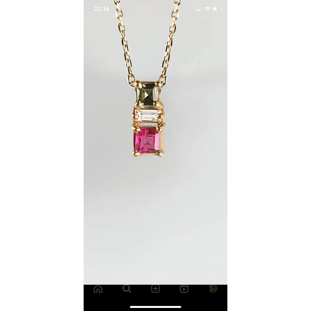 Dije de ametrino octagono 5.8x4mm  con amatista y moissanitas en plata con baño de oro amarillo  