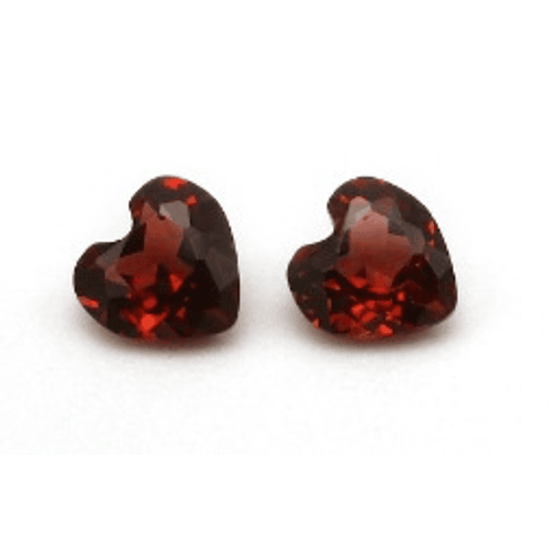 Par de Granate Rojo-2.45ct-6.6x6.9mm 
