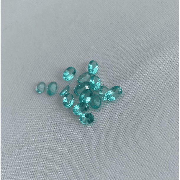 Lote de 6 Apatito Paraíba-c/oval-6x4mm 