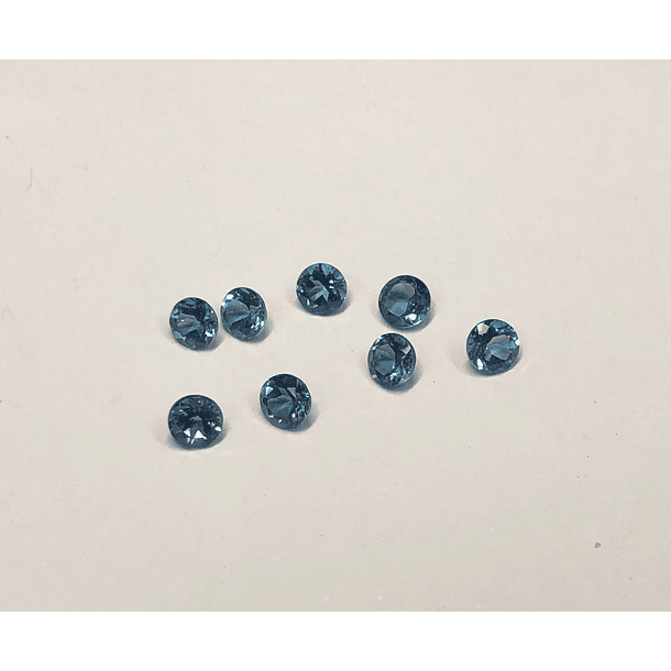  Lote de 8 Topacios London blue de 3mm-corte-redondo  