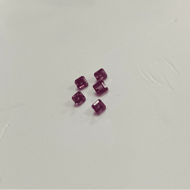 5 granates rodolita c/asscher  