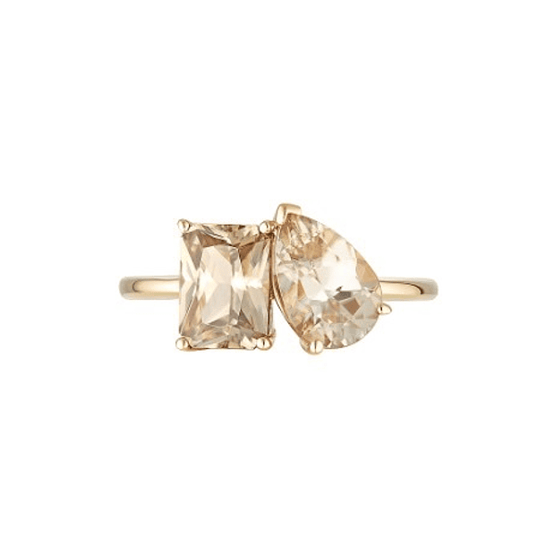 Anillo duo T6 en oro amarillo de 14k 