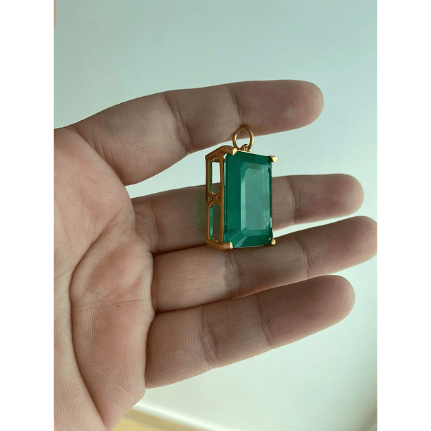 Dije en oro amarillo de 14k con citrino corte octágono de 20.1x16x9.5mm 