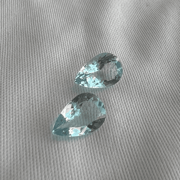 Par de Aguamarina-6.50ct-13x9mm 
