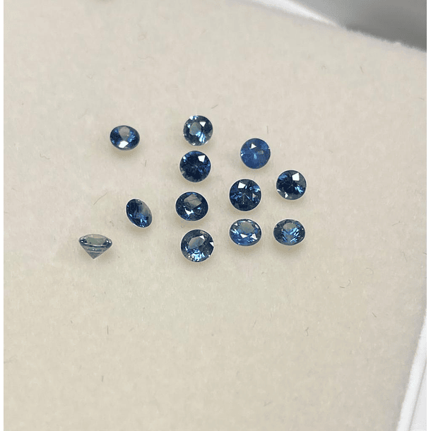 Lote de zafiro azul redondo de 3mm 