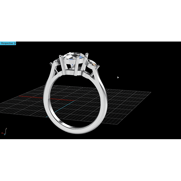 Anillo en oro blanco de 18k talla 8 con moissanitas 