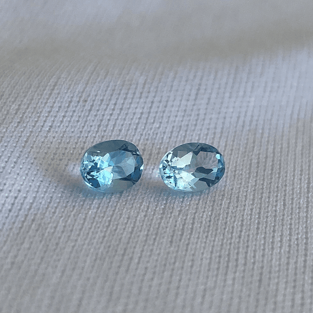 Par de Aguamarina-0.95ct-6x4mm 