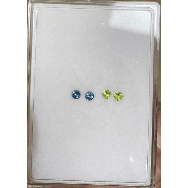 Par de peridotos corte corazón 