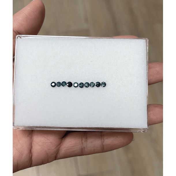 Lote de 16 zafiros green blue corte redondo de 3mm  