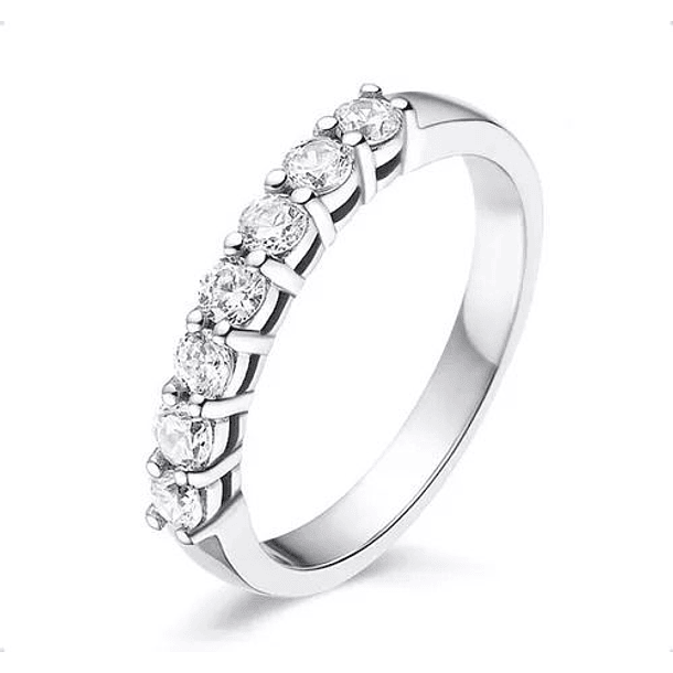 Media churumbela de amatistas corte oval de 5x3mm en plata ley 925 talla 6 