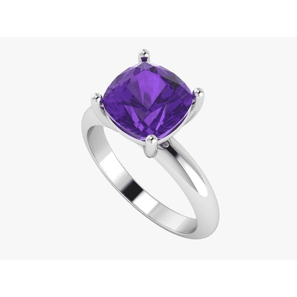 Anillo en plata ley 925 con moissanita redonda de 8mm 