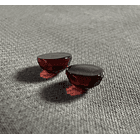 Par de Granate Rojo-2.86ct-5.8mm.c/rosa redondo-alta 3
