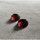 Par de Granate Rojo-2.86ct-5.8mm.c/rosa redondo-alta 1